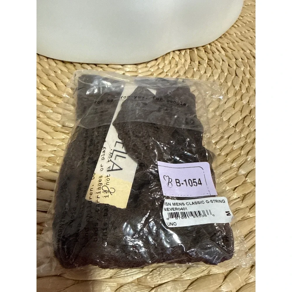 Cosabella Never Say Never Men's Classic G-String Brown Lace Thong Size M NWT